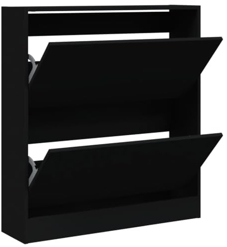 vidaXL Schuhschrank Schwarz 80x21x87,5 cm Holzwerkstoff
