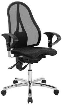 TOPSTAR Sitness 15 ergonomischer Bürostuhl mit bewegter Sitzfläche Schreibtischstuhl mit Armlehnen schwarz, ST19UDC0
