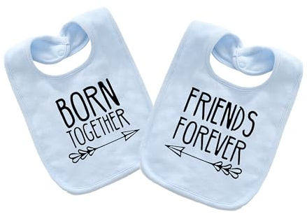 culbutomind Baby Zwillinges Lätzchen Mädchen Junge Born Together Friends Forever Neugeborene Zwillinge Halstücher Baby Mit Druckknopf Für Kleinkinder