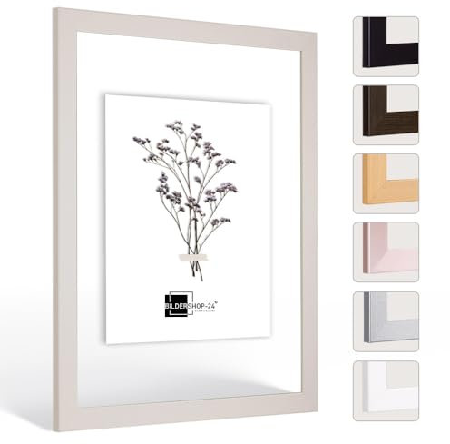 Bildershop-24 Doppelglas - Doppelverglasung Rahmen Doppelglasrahmen Bilderrahmen Monza Sandbeige (matt) mit Acrylglas 30x30 cm wählbare Größen