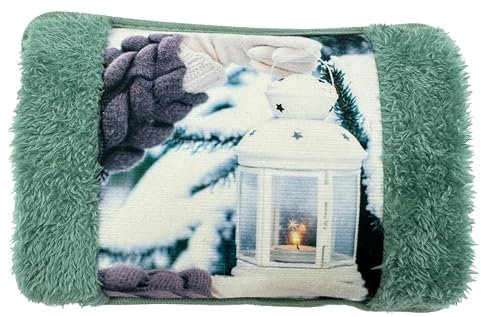 Borsa Acqua Calda Elettrica 500W con Morbida Fodera in Peluche, Temperatura Massima 75°C, Ideale come Scaldamani e Scaldapiedi, per Alleviare Dolori Muscolari, Dorsali e Mestruali (Acqua)