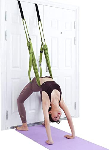 Yoga Fitness Stretching Strap, Adjustable Leg Stretcher Back Bend Assist Trainer, Improve Leg Waist Back Flexibility Home Gym Equipment for Rehab Pilates Ballet Cheerleading Splits Gymnastics (green)