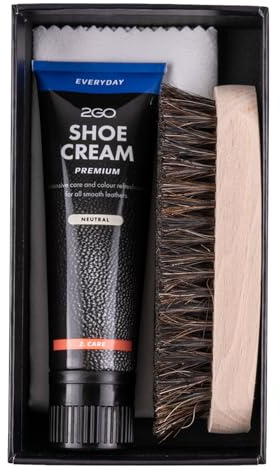 2GO Schuh-Reinigungsset - Reborn Leather Kit, Schuhcreme, Reinigungsbürste, Mikrofasertuch, für Leder