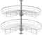 VEVOR 28 Kidney Shaped Chrome Corner Organizer, 2 Tier Height Adjustable Storage Rack, Carbon Steel Lazy Susan Replacement Shelf for Cabinet Corner