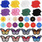 30 Hochwertige Bügel- & Aufnäh-Patches – 8 Schmetterlinge, 14 Gänseblümchen, 8 Rosen Applikationen für DIY-Kleidung, Rucksäcke, Jacken, Schuhe