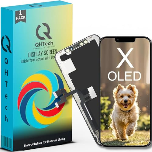 QHTech Display für iPhone-X-LCD 5.8 Bildschirm Ersatz FHD Touchscreen 3D Touch Digitizer, Ersatzteil for (iPhone X)