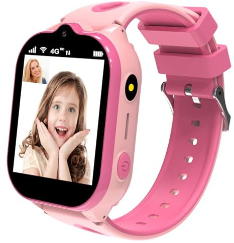 joyment Smart watch 4G per bambini, localizzatore GPS, smartwatch impermeabili con videochiamata posizione wifi in tempo reale, modalità scuola, contapassi, SOS, geo-recinzione, giochi puzzle,