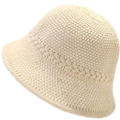 YAMEIZE Stroh Eimer Hut für Damen - Sommer Packbarer Leichter Strand Sonnenhut Mütze Reisen Outdoor