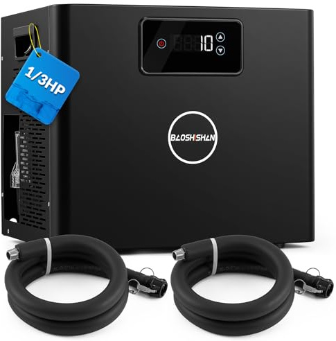 BAOSHISHAN Refroidisseur d'eau pour bain de glace 1/3 HP, plage de réglage de température 0-50 °C, avec filtre et pompe intégrés