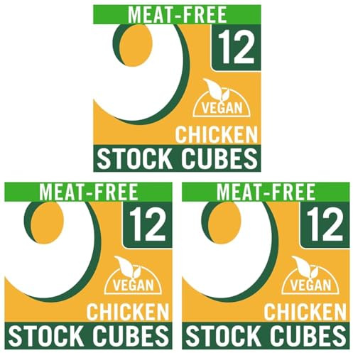 OXO 12 Vegan Chicken Flavour Stock Cubes, 71 g (3-Pack) | Meat-Free, Plant-Based, Ideal for Soups, Roasts, Gravy, Shelf-Stable