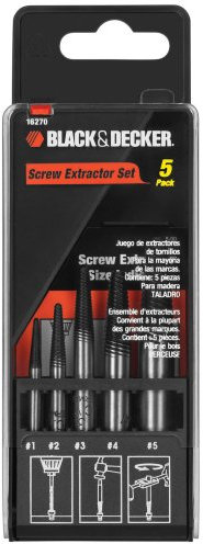 Black+Decker 16270 Extractor de tornillos Juego de, 5 piezas