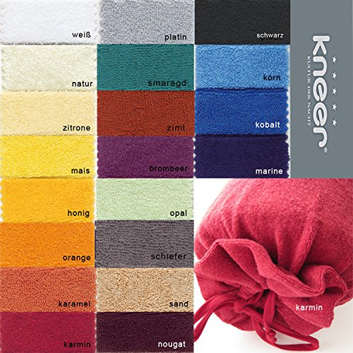 Kneer Flausch Frottee Nackenrollenbezug 15x40 cm Karmin-Rot Doppelpack