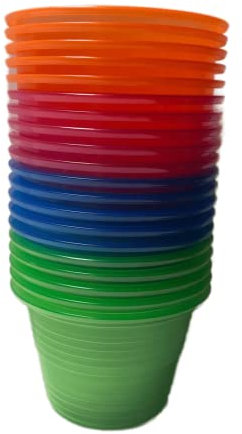 Plastic Power Bomber Shot Cups or Jager Blaster Bomb Glasses (20 Pack, Assorted Neon - Soft Plastic)