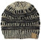 C.C Modische warme weiche dehnbarer lose Strick Beanie Mütze HAT20A, Schwz/Met. Gold