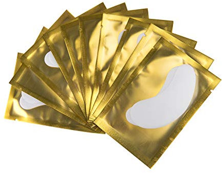 Florica 50 Paar Augenpads Wimpernverlängerung Fusselfrei Augen Gel Extensions Patch Hydrogel Lint Free Augenmaske Augenklappe Eye Gel Patch (Gelb)