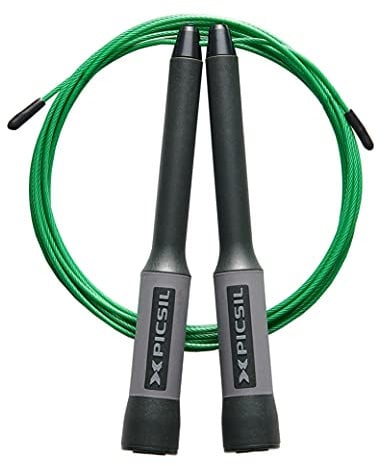 Picsil Sphinx Speed Rope, Comba Ligera y Resistente para Cross Training, Fitness, Boxeo, Cuerda Para Saltar Profesional con Doble Rodamiento, Materiales Premium (Negro)