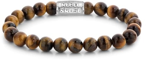 Rebel & Rose Herren-Armband Stones Tiger Lily 8 mm RR-80042-S
