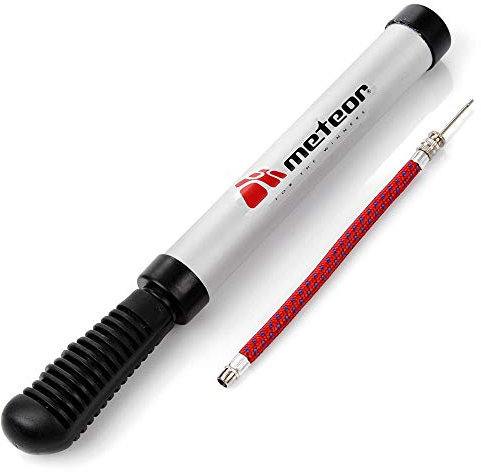 meteor Ball Pumpe mit flexiblen Schlauch und Nadel Inflator alle Arten von Kugeln und Sport Fußball Volleyball Basketball Handball Rugby (Aluminium)