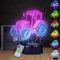 Traktor-Lampe 3D-Visuelles Fahrzeug-LED-Nachtlicht mit Touch-Schalter und Fernbedienung, Fahrzeug-Schreibtischlampe 7 wechselnde Farben Kinderlampe mit USB-Ladegerät oder Batterie-Basis