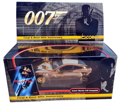 Corgi james bond 007 aston martin V12 vanquish gold plated 40th anniversary car 1.36 scale diecast model
