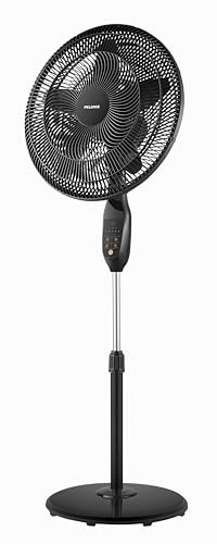 PELONIS 18 5-Blade Adjustable Oscillating Pedestal Fan with Remote, Black