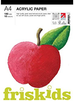 Friskids ids Acrylic Pad 190gsm 10sheets A4, White,49119004