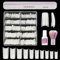 Nail Tips and Glue, Venares Fake Nail Tips Oval 500Pcs 10 Size French Tip False Nails with Glue Nails Files Nail Brush, Natural Falses Nail Tips and Glue Gel Kit