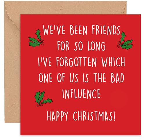 Lustige Weihnachtskarten für beste Freundin – BFF-Karte – Freundschafts-Weihnachtsgeschenke – niedlicher humorvoller Banter Witz – Bestie-Karte 2021 – 14 cm