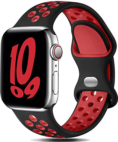 Gulemfy Compatibile per Apple Watch Cinturino - Cinturino 44mm 42mm 45mm 46mm 49mm 38mm 40mm 41mm, Sportiva Cinturini Silicone e Traspirante per iWatch Series SE 10 9 8 7 6 5 4 3 2 1 Ultra