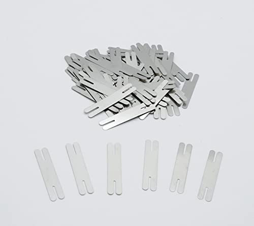 NIONSUPPLY 50pcs 0.2*8*40mm H type T type Nickel Plated Steel Strips Sheet Soldering Tabs for DIY 18650 Lithium Battery Pack, Battery Connector Tab Battery Cell Spot Welding Welder (0.2*8*40mm H type)
