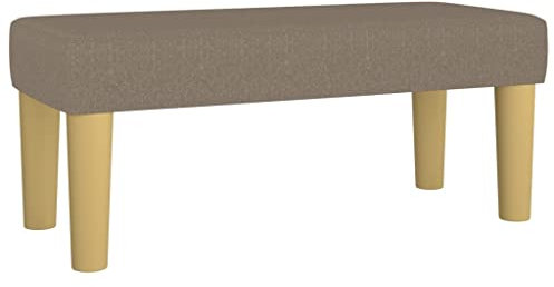vidaXL Sitzbank, Multifunktionale Bank Polsterbank, Bettbank mit Holzbeinen, Flurbank Fußhocker für Wohnzimmer, Modern, Taupe Stoff