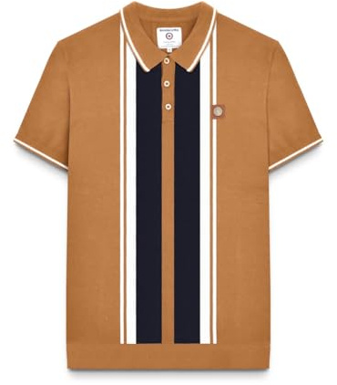 Lambretta Mens Knitted Polo Shirt (UK, Alpha, M, Regular, Regular, Tobacco)