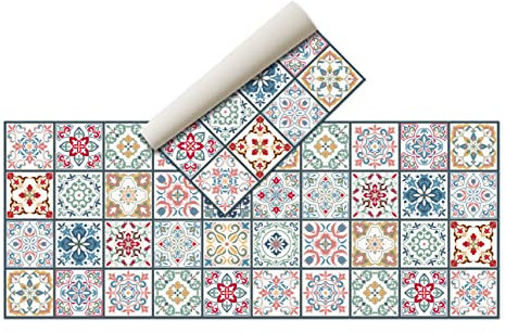 Alfombras Vinilicas para el Hogar 200 x 80 - Alfombra Vinilica Cocina Resistente y Antitropiezos - Alfombra Cocina Lavable Antideslizante para Interior/Exterior - Alfombras de Vinilo Esponjosas