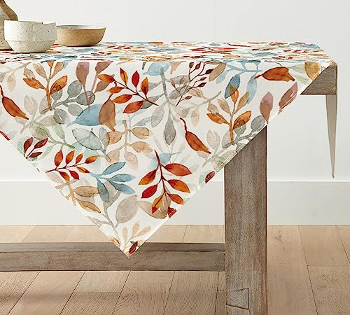 Artoid Mode Blätter Herbst 85x85 cm Tischdecke | Saisonal Fall Tischwäsche Küche Tisch Dekoration Drinnen Urlaub Party Dekor