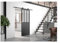 OPTIMUM Kit porte coulissante ATELIER noir + rail apparent - 204 x 93 cm - verre transparent
