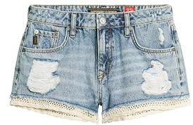 Superdry Damen Denim HOT Short Kapuzenpullover, Spring Vintage Custom, 30