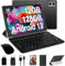 Oangcc 2025 Newest Tablet 10 Pulgadas Android, 12 GB RAM+128 GB ROM(TF 1TB), 5G+2.4G WiFi, 8 Core 2.0 GHz, BT 5.0, Widget, 6000 mAh, 5+8MP, Certificada GMS Tableta con Teclado + Funda - Negra