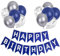 Luftballons Geburtstag Dekoration Set, Marineblau und Silber Geburtstagsdeko Happy Birthday deko Banner Party Deko Geburtstag Set mit Marineblau und Silber Luftballons Konfetti Ballons（Marineblau）
