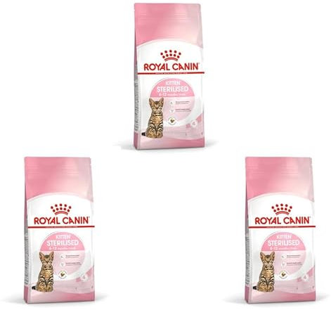 ROYAL CANIN Kitten Sterilised | 3er Pack | 3 x 400 g | Alleinfuttermittel für Katzen | Speziell für kastrierte Katzen im Wachstum vom 6. bis zum 12. Lebensmonat