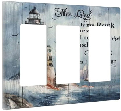 Placca per interruttore della luce a bilanciere a 3 vie, stile vintage, con tripla presa, copertura decorativa per interruttori GFCI per la decorazione della camera da letto