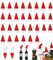 Octonyluck Mini Weihnachtsmütze, 30 Stück Weihnachtsmann Mütze für Besteck Tasse Flasche, Kleine Weihnachtsmützen Bestecktaschen Weihnachten, Nikolausmütze Klein DIY Xmas Home Party Tischdekoration
