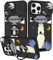 Pegmode (2in1 for iPhone 15 Pro Max Case for Women Cute Cartoon Teen Boys Phone Cases Fun Cool Black Unique Design with Slide Camera Cover+Ring Holder Funny Fashion for iPhone 15 ProMax Cover 6.7''