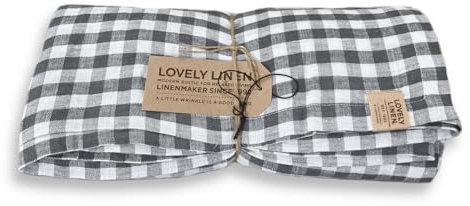 Lovely Linen Misty Tischdecke Leinen Square Dark Grey 145x300cm (1 Stück)