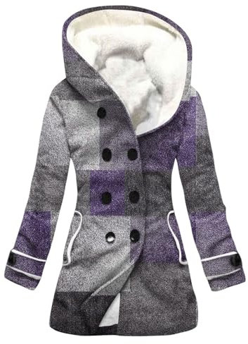 KONG JIMFAN Regenjacke Damen Damen Pullover Winter Softshelljacke Übergangsmäntel Herbstjacke Damen Hundejacke Kleine Hunde Regenjacke Wasserdicht Mantel Winter Damen Steppjacke Damen(Purple,3XL)