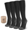 SONORAN 2 Pairs Kompressionsstrümpfe Damen und Herren Klasse 2 Stützstrümpfe Kompressionssocken Compression Socks Kompression für Running, Reisen, Sport XXL （Schwarz Grau）