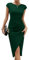 Missufe Vestido de cóctel para Mujer, Vestido de Fiesta, Vestido Midi Elegante, Bodycon, Verde Oscuro, S