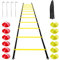 Frevoitna Fußball Trainingszubehör Koordinationsleiter Trainingsleiter, Koordinationsleitern mit 12 Hütchen 4 Pfählen fußball Trainingsset Equipment Zubehör Fußballtraining
