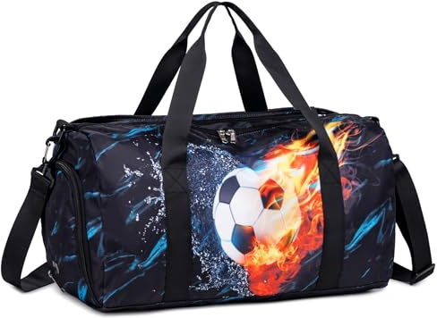 LEDAOU Kids Duffle Bag with Shoe Compartment, Wet Pocket, Travel Gym Bag