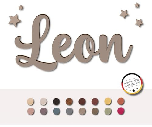 Individueller 3D Schriftzug aus Holz mit Kleberückseite für Kinderzimmer, Wohnzimmer, Büro, Küche, Flur - personalisierbar - Türschild mit Namen - Wanddeko (taupe)