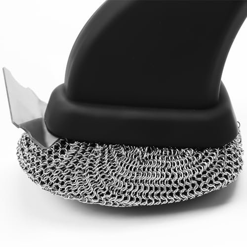 Borstenfreie Grillbürste, robuster Grillrost-Bürstenreiniger, lange Edelstahlbürste für Grill, kabelloses Grill-Reinigungsset für Outdoor-Grill, ohne Draht, Grillbürste und Schaber – Dreieck